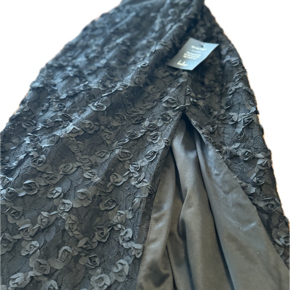 Blue Ruffled Strapless Maxi Gown - Picture 2 of 4